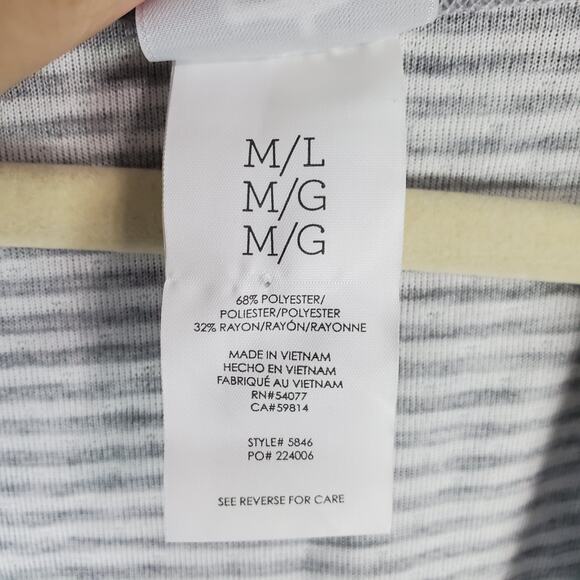 Cabi ATC Reversible Gray Ivory Polka Dot Stripe Cape Size M/L - Picture 5 of 6